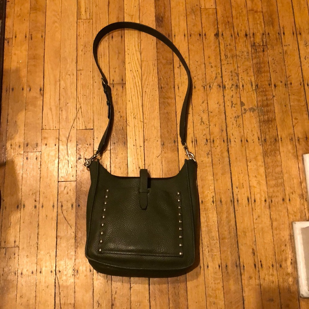 Army green Rebecca Minkoff crossbody bad w/ studs